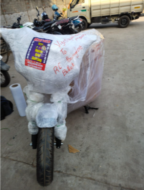 Bike wrapped for transit