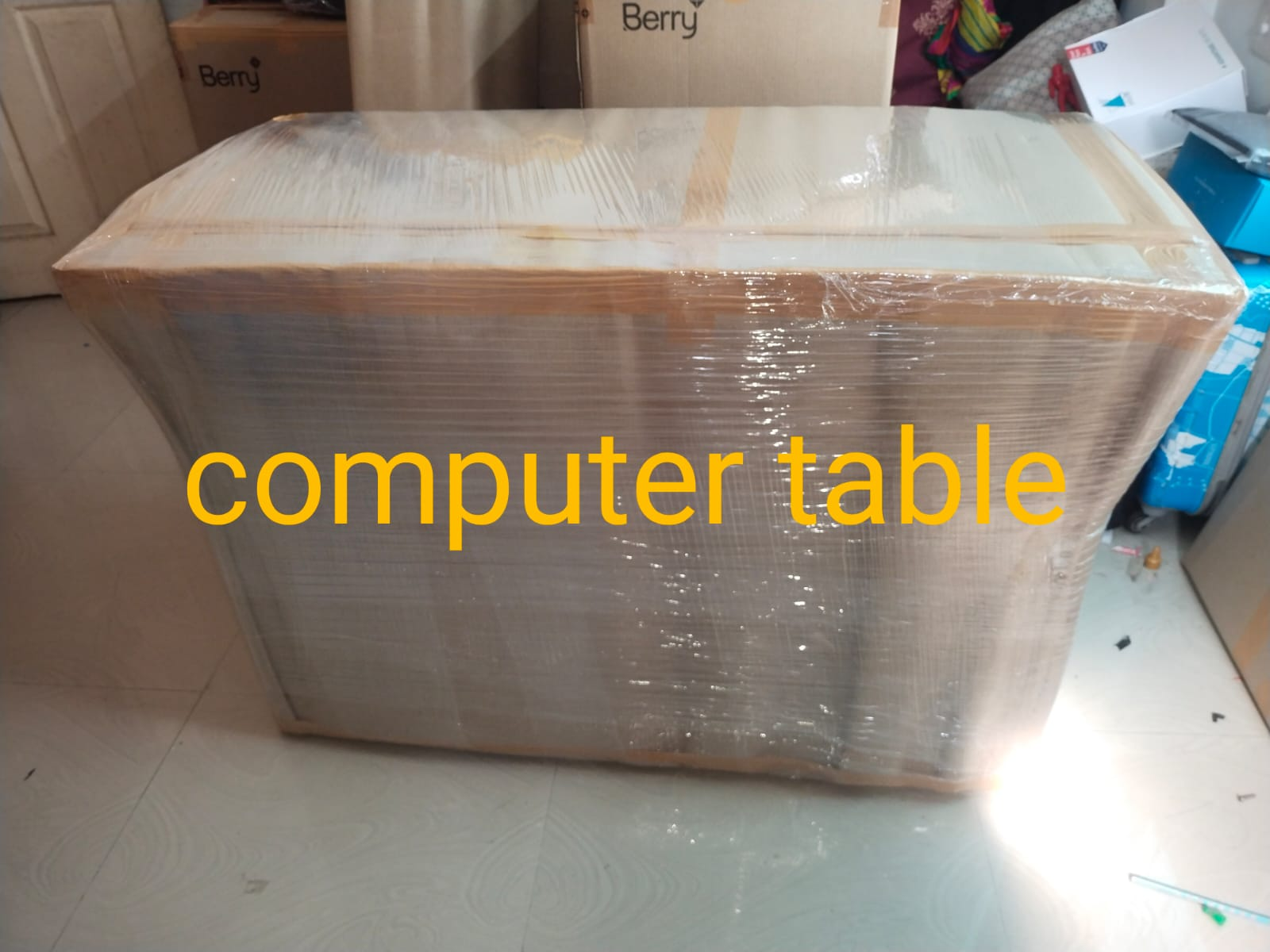 Computer table wrapped